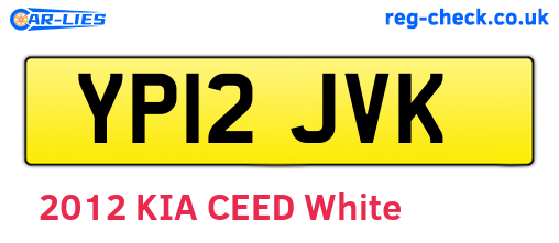 YP12JVK are the vehicle registration plates.