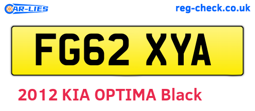 FG62XYA are the vehicle registration plates.