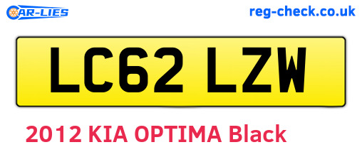 LC62LZW are the vehicle registration plates.