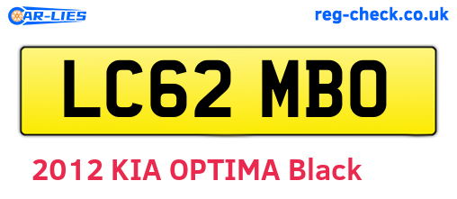LC62MBO are the vehicle registration plates.