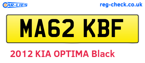 MA62KBF are the vehicle registration plates.