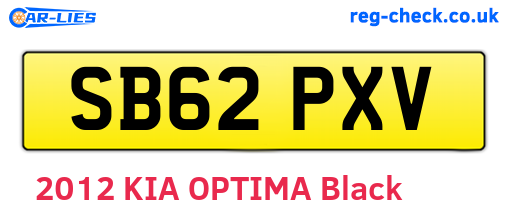 SB62PXV are the vehicle registration plates.