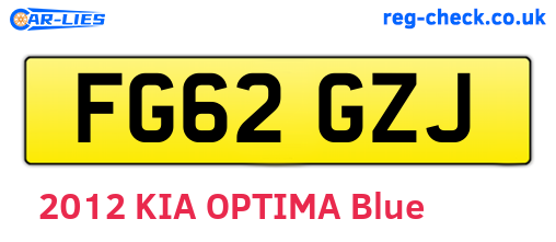FG62GZJ are the vehicle registration plates.