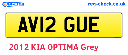AV12GUE are the vehicle registration plates.