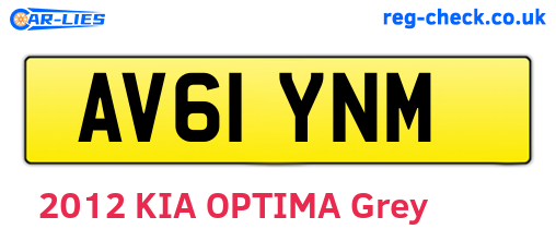 AV61YNM are the vehicle registration plates.