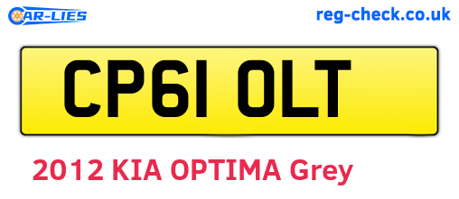 CP61OLT are the vehicle registration plates.