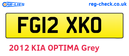 FG12XKO are the vehicle registration plates.