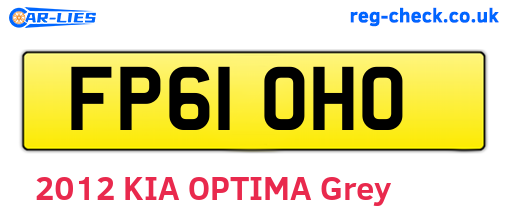 FP61OHO are the vehicle registration plates.