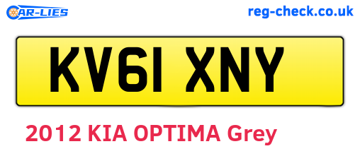 KV61XNY are the vehicle registration plates.