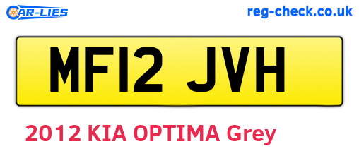 MF12JVH are the vehicle registration plates.