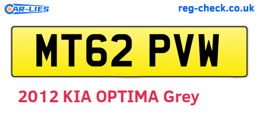 MT62PVW are the vehicle registration plates.