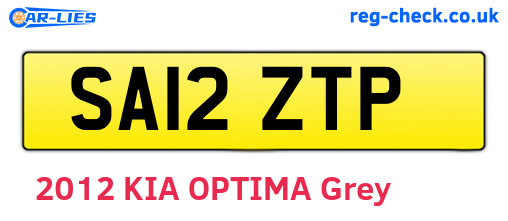 SA12ZTP are the vehicle registration plates.