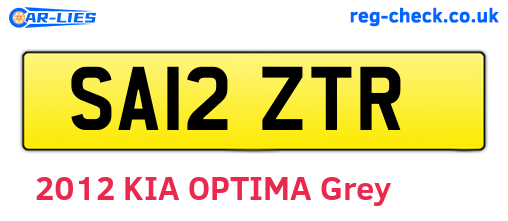 SA12ZTR are the vehicle registration plates.