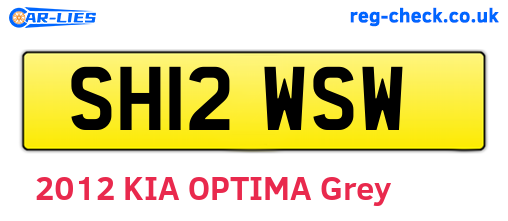 SH12WSW are the vehicle registration plates.