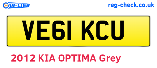 VE61KCU are the vehicle registration plates.