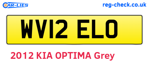 WV12ELO are the vehicle registration plates.