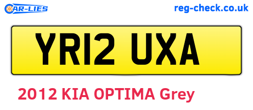 YR12UXA are the vehicle registration plates.