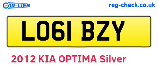 LO61BZY are the vehicle registration plates.