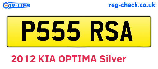 P555RSA are the vehicle registration plates.