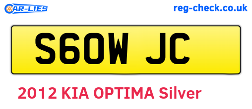 S60WJC are the vehicle registration plates.