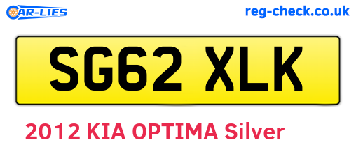 SG62XLK are the vehicle registration plates.