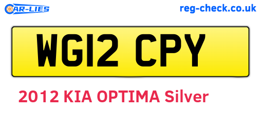 WG12CPY are the vehicle registration plates.