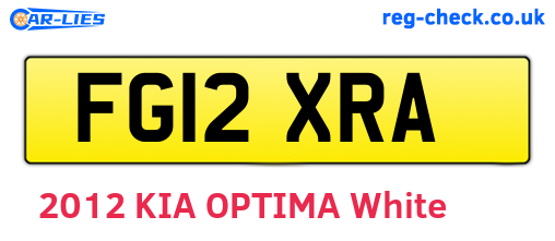 FG12XRA are the vehicle registration plates.