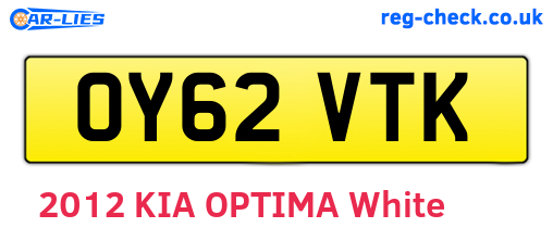 OY62VTK are the vehicle registration plates.