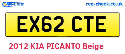 EX62CTE are the vehicle registration plates.