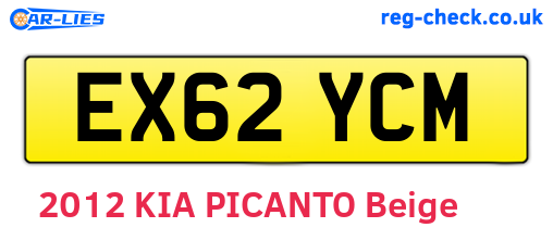 EX62YCM are the vehicle registration plates.