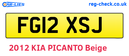 FG12XSJ are the vehicle registration plates.