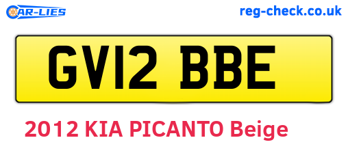 GV12BBE are the vehicle registration plates.