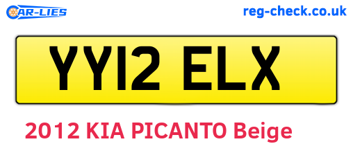 YY12ELX are the vehicle registration plates.