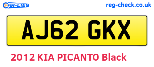 AJ62GKX are the vehicle registration plates.