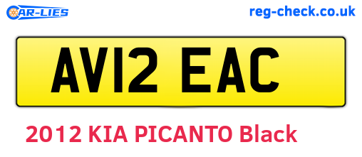 AV12EAC are the vehicle registration plates.