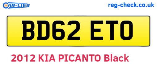 BD62ETO are the vehicle registration plates.
