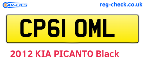 CP61OML are the vehicle registration plates.