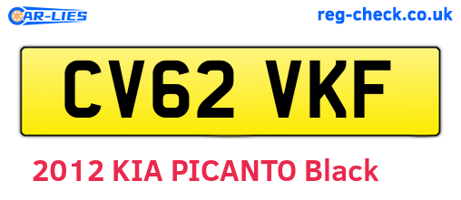 CV62VKF are the vehicle registration plates.
