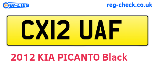 CX12UAF are the vehicle registration plates.