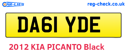 DA61YDE are the vehicle registration plates.