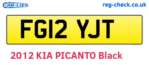 FG12YJT are the vehicle registration plates.