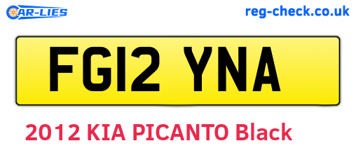 FG12YNA are the vehicle registration plates.