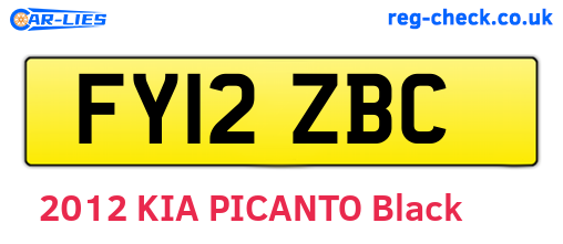 FY12ZBC are the vehicle registration plates.