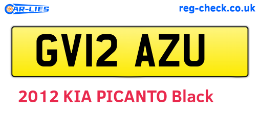 GV12AZU are the vehicle registration plates.
