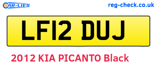 LF12DUJ are the vehicle registration plates.