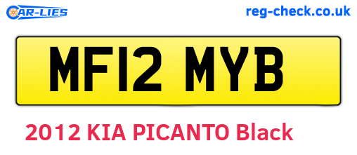 MF12MYB are the vehicle registration plates.