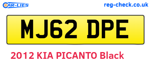 MJ62DPE are the vehicle registration plates.