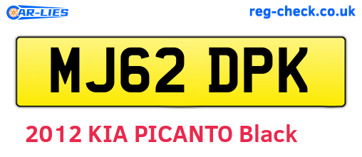 MJ62DPK are the vehicle registration plates.