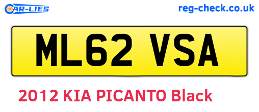 ML62VSA are the vehicle registration plates.