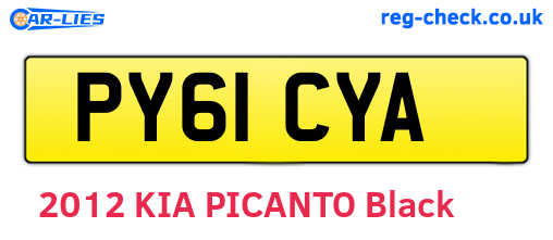PY61CYA are the vehicle registration plates.